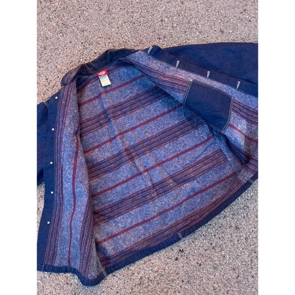 Vintage 90’s Dickies Blanket Lined Quilted Denim Work Jacket Size XL - Picture 2 of 6